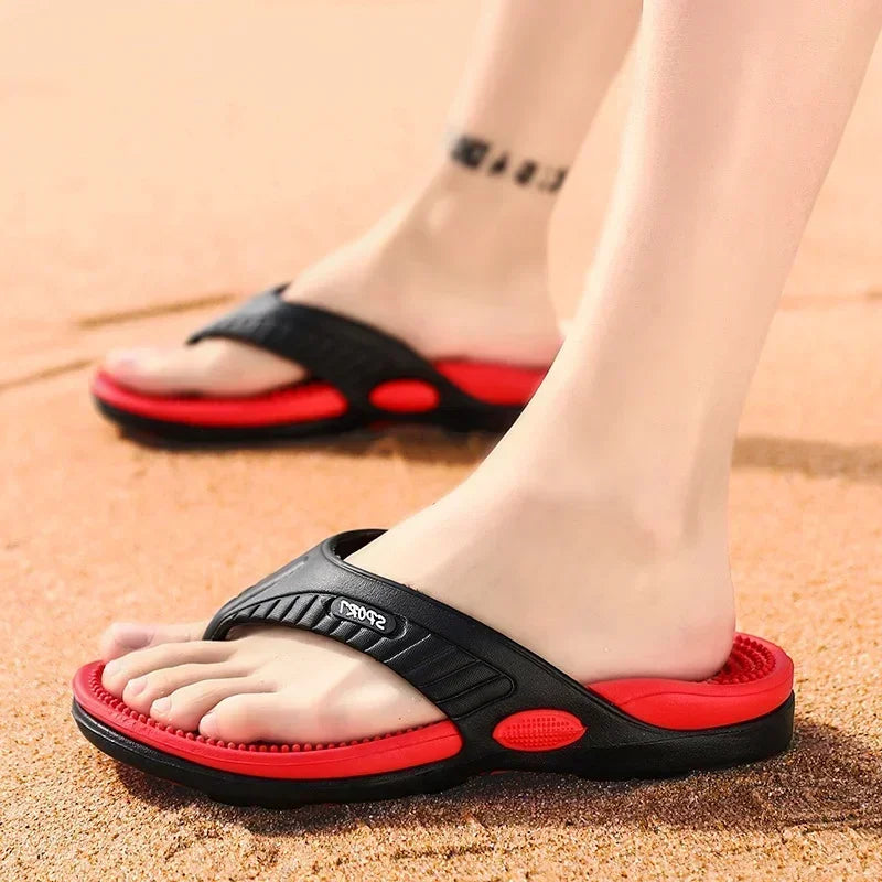 Men's Massage Flip Flops – Cushioned Beach Sandals
