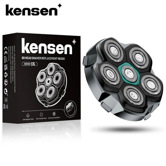 Kensen S15 6D Replacement Shaver Heads – Magnetic, Waterproof, Self-Sharpening