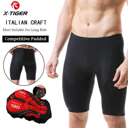 Cycling Shorts Men Gel Pad - X-Tiger MTB Road Bike Pants