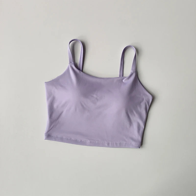 Women's Padded Sports Bra Camisole – Push-Up Crop Top for Gym & Yoga