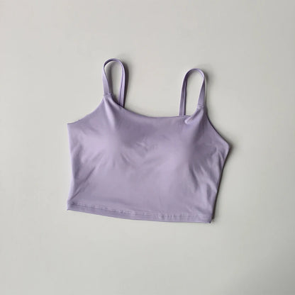 Women's Padded Sports Bra Camisole – Push-Up Crop Top for Gym & Yoga