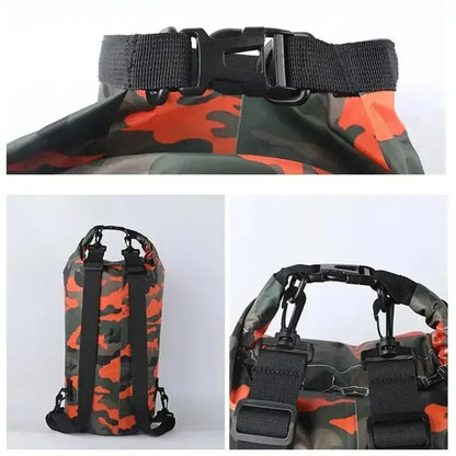 Waterproof Dry Bag 2L – Lightweight Camo Roll-Top Sack for Kayaking & Surfing