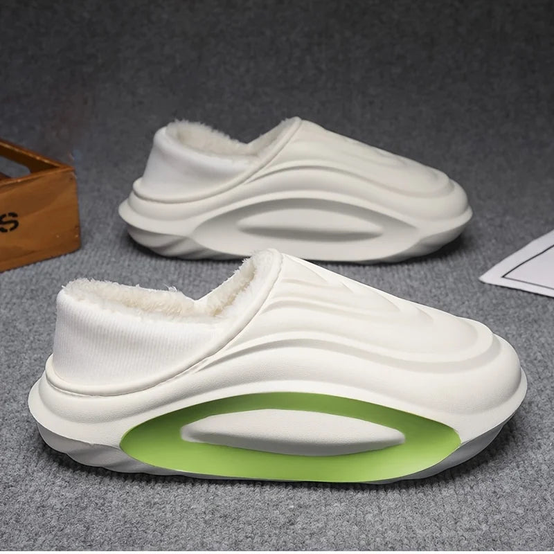 Winter Fleece-Lined EVA Slippers Non-Slip Lightweight Indoor & Outdoor