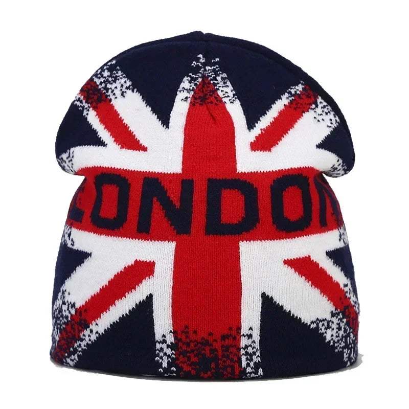 Y2K Letter Print Knit Beanie Hat – Unisex Winter Cap