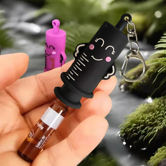 Ampoule Bottle Opener Keychain – Syringe-Shaped Rubber Vial Breaker