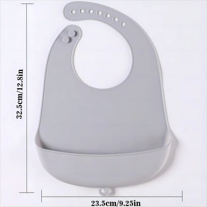 Silicone Baby Feeding Bib with Food Catcher Pocket