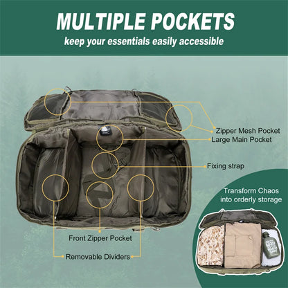 Tactical Duffle Backpack – MOLLE Military Bag 25L / 45L / 80L