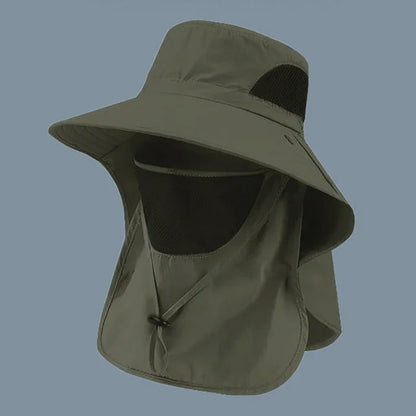UV Protection Sun Hat with Face Cover – Outdoor Bucket Hat for Men & Women