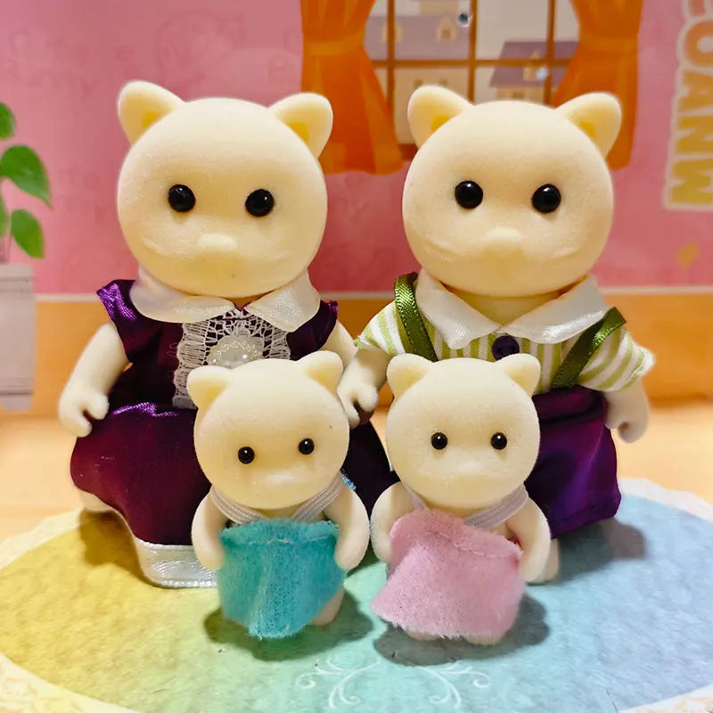 Animal Family Dollhouse Figures – Simulation Forest Animal Toy Set