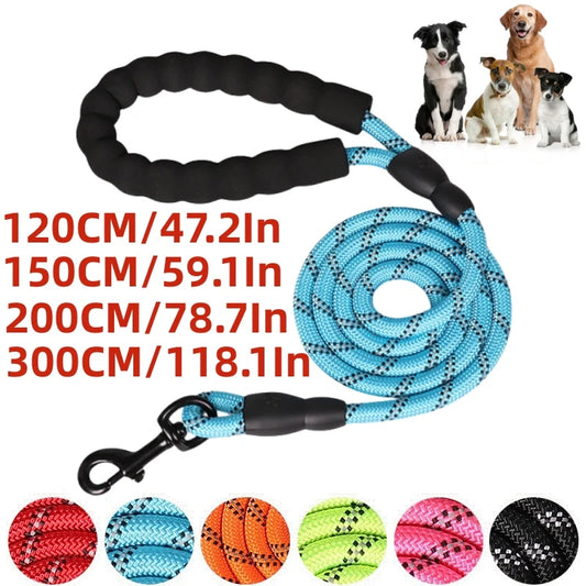 Strong Dog Leash with Padded Handle – Reflective Rope for All Sizes