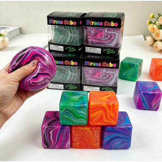 Gel-Filled Stress Cube Squishy – Slow Rebound Sensory Fidget Toy