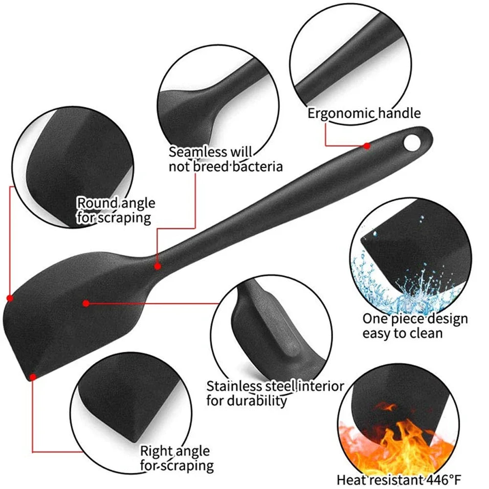 Silicone Spatula Set of 6 – Food Grade, Heat Resistant, Non-Stick