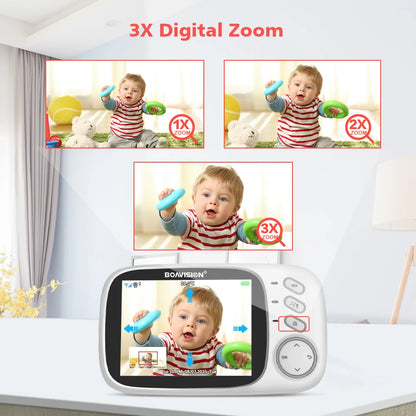 BOAVision VB603 Video Baby Monitor – 3.2" LCD, 2.4GHz Wireless, Night Vision