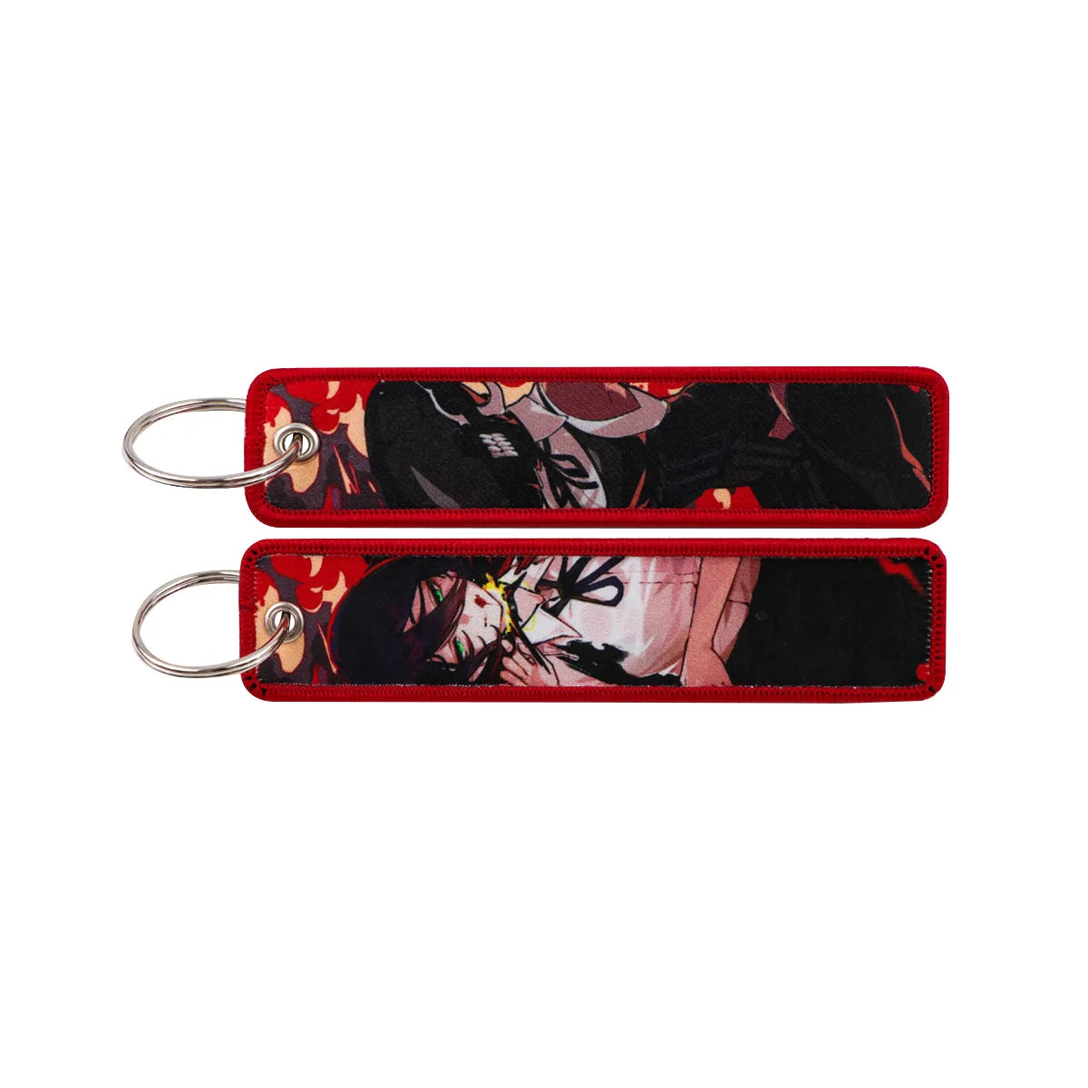 Anime Embroidery Keychain Tag – Cartoon Character Key Ring for Motorcycle, Car & Backpack