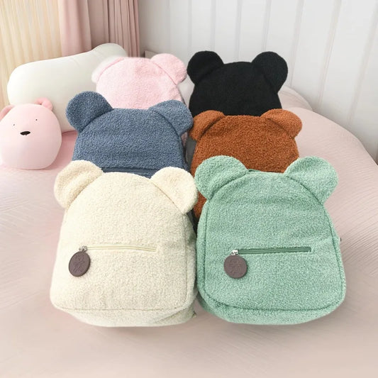 Cute Bear Ear Fleece Backpack for Kids & Girls