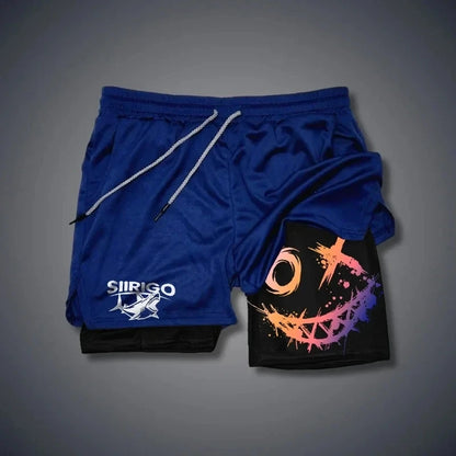 Men's 2-in-1 Graphic Print Fitness Shorts
