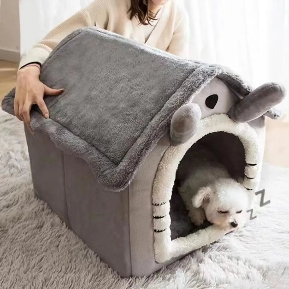 Enclosed Pet House Bed for Small Dogs & Cats