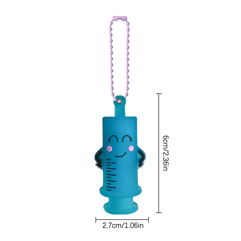 Ampoule Bottle Opener Keychain – Cute Nurse & Doctor Character, Syringe Vial Cutter