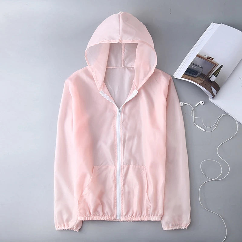 UV Protection Sun Jacket Lightweight Hooded Windbreaker