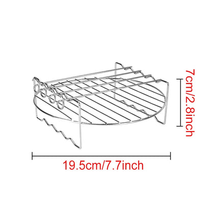Air Fryer Rack – Stainless Steel Grill & Baking Rack with Skewers