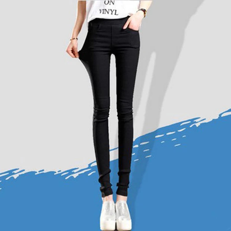 Women's Skinny Pencil Pants – Slim Stretch Office Trousers