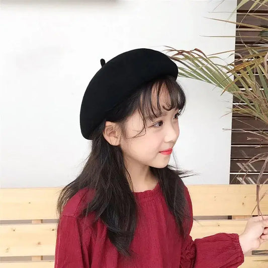 Kids Wool Beret Hat – Toddler & Girls Painter Cap