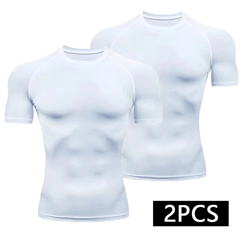 2-Pack Men's Compression T-Shirts – Quick-Dry Running Sport Tops