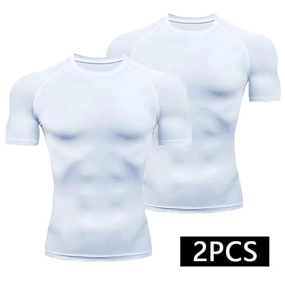 2-Pack Men's Compression T-Shirts – Quick-Dry Running Sport Tops