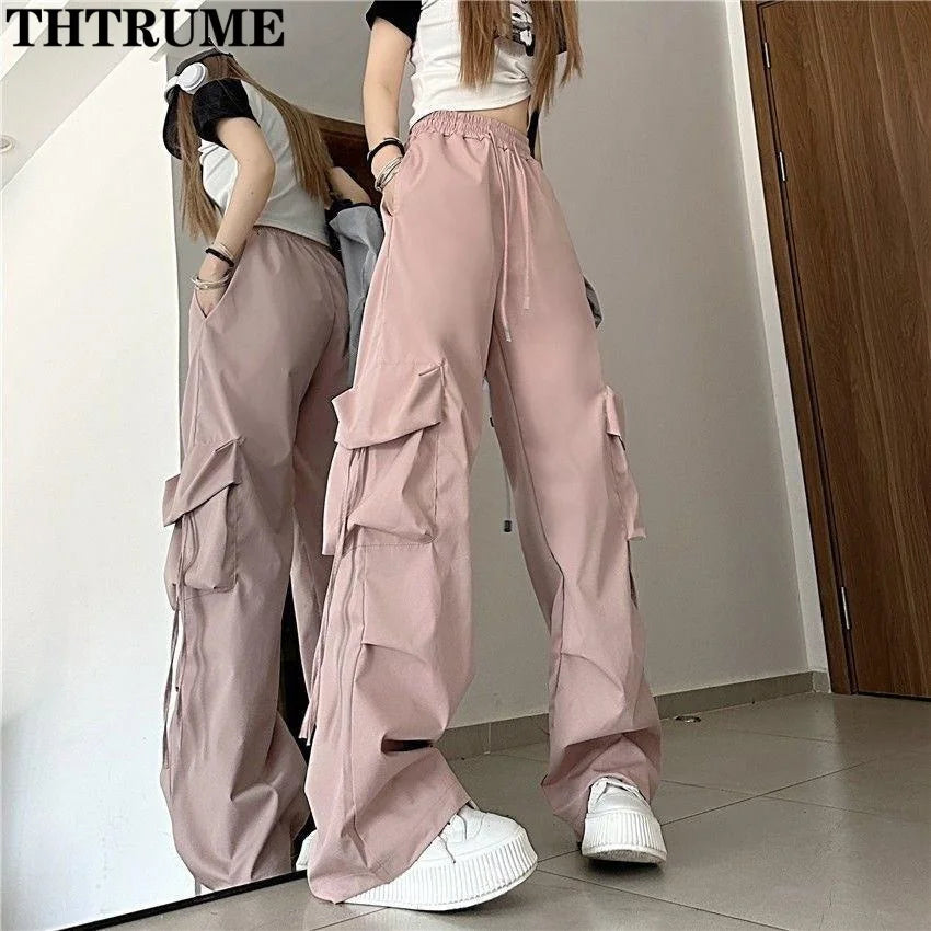 Baggy Cargo Pants Women – Retro Oversized Streetwear with Pockets