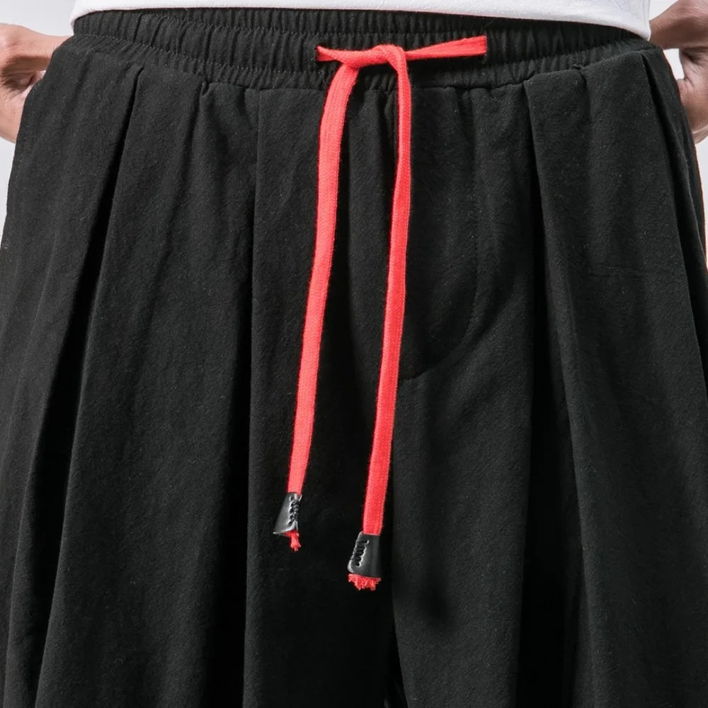 Men's Oversized Harem Pants – Loose Cotton Linen Joggers