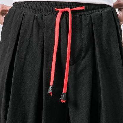 Men's Oversized Harem Pants – Loose Cotton Linen Joggers