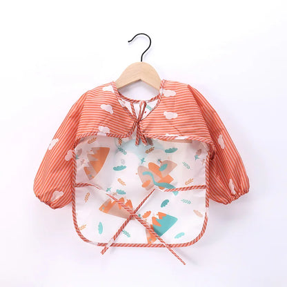 Baby Waterproof Long Sleeve Bib – Toddler Art Smock with Pocket