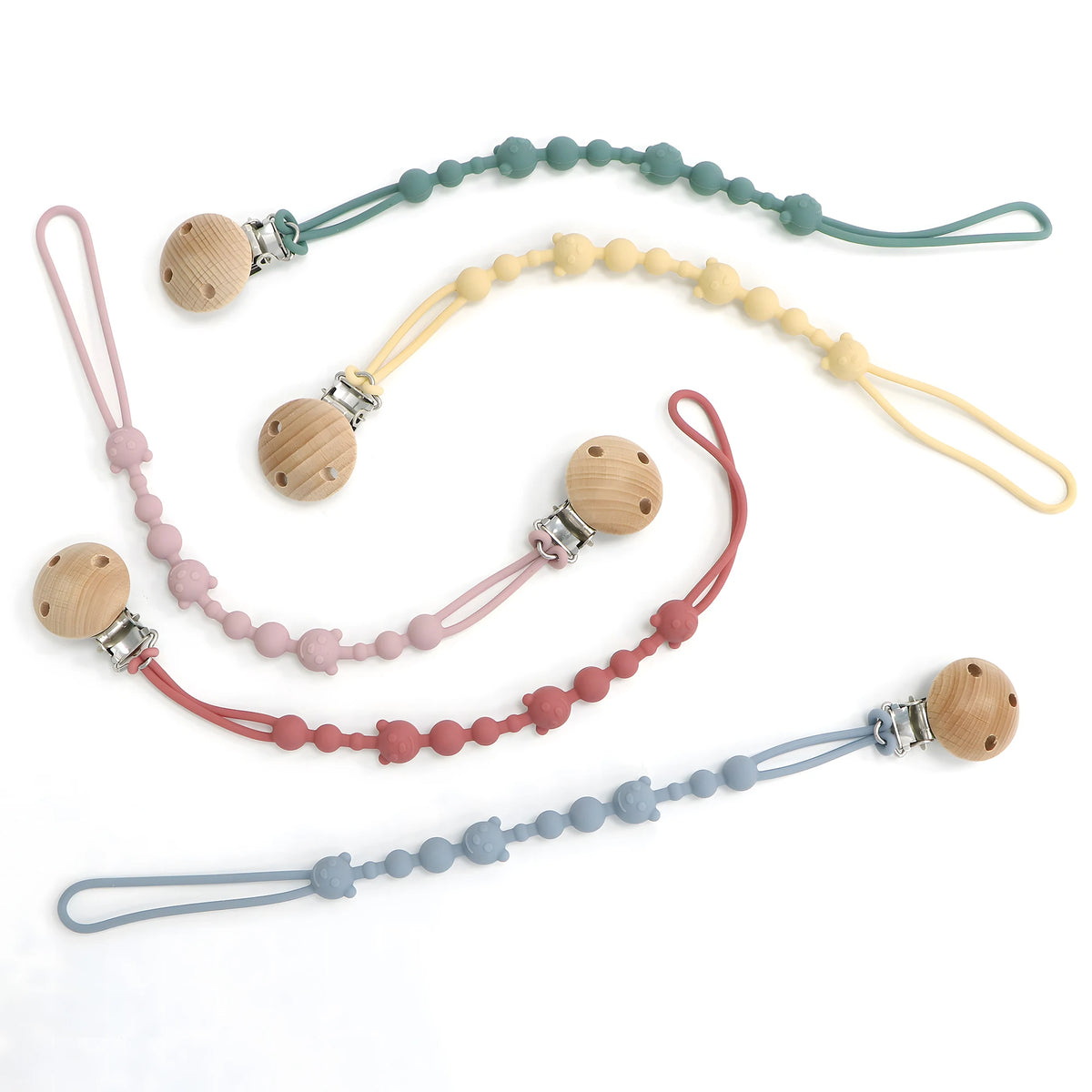 Pacifier Clip Chain – Silicone Bead Anti-Loss Holder for Baby Stroller