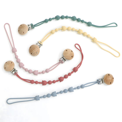 Pacifier Clip Chain – Silicone Bead Anti-Loss Holder for Baby Stroller