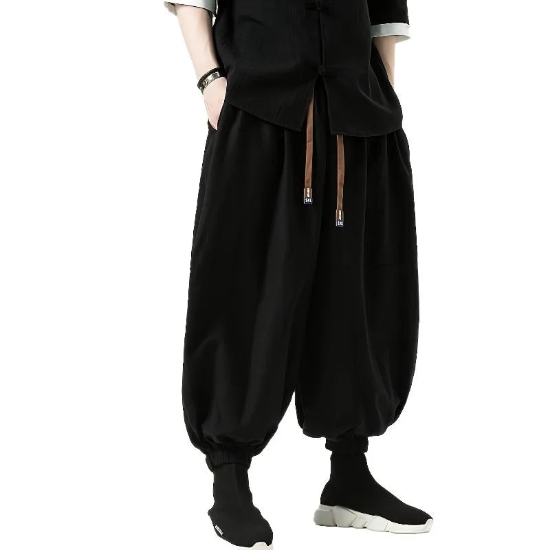 Men's Korean Style Harem Pants – Loose Cotton Baggy Trousers