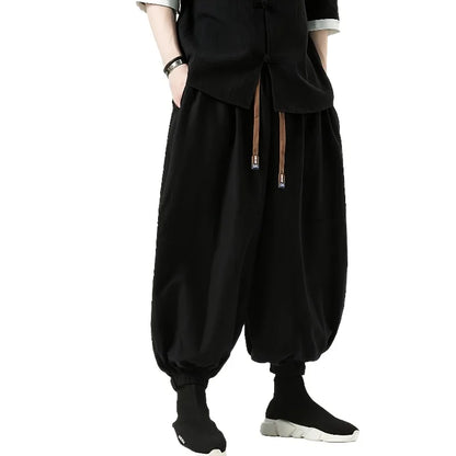 Men's Korean Style Harem Pants – Loose Cotton Baggy Trousers