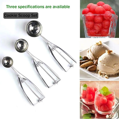 Cookie Scoop – Stainless Steel Trigger Dough Scoop for Baking