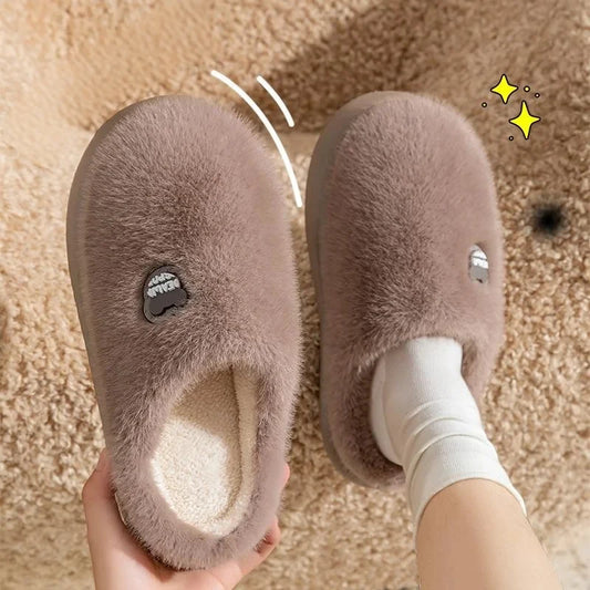 Memory Foam Plush Slippers for Men & Women – Non-Slip Thick Sole