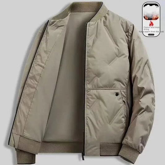 Men's Padded Baseball Collar Jacket – Warm Cotton Outerwear