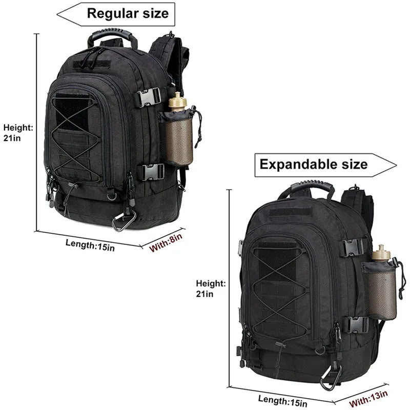 60L Military Tactical Backpack MOLLE Army Rucksack for Hiking & Camping