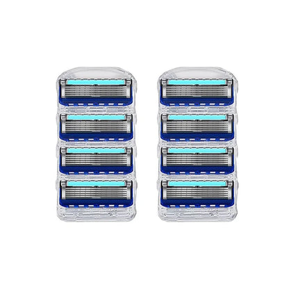 5-Layer Razor Blade Refills – Stainless Steel Wet Shaving Cartridges for Men