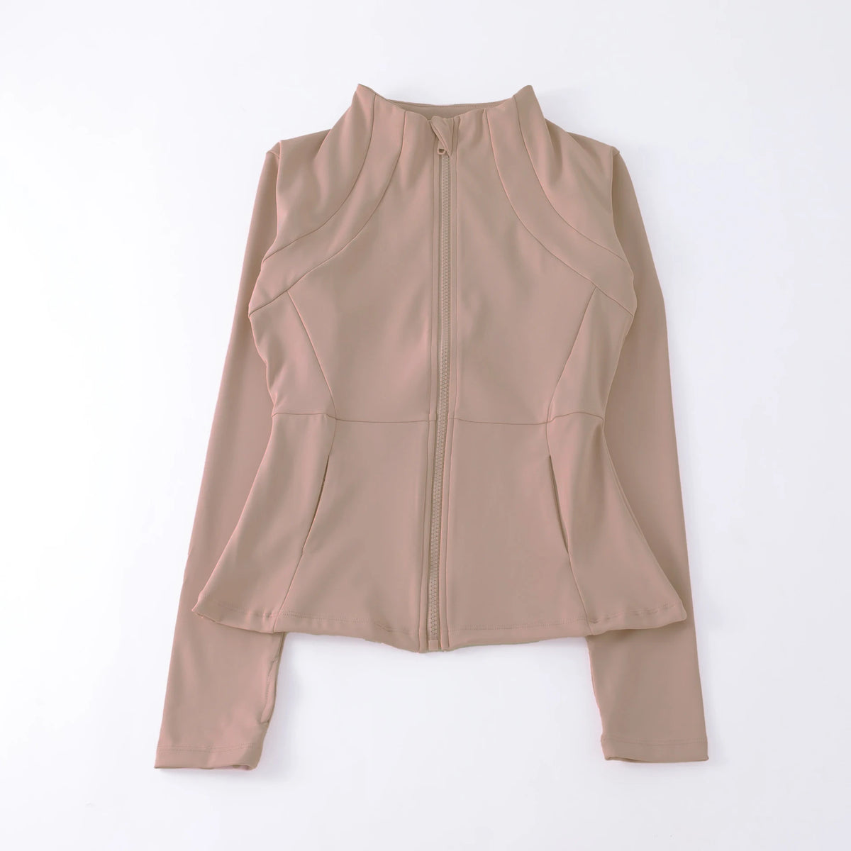 Women's Zip-Up Sports Jacket – Slim Fit Windbreaker with Thumb Holes