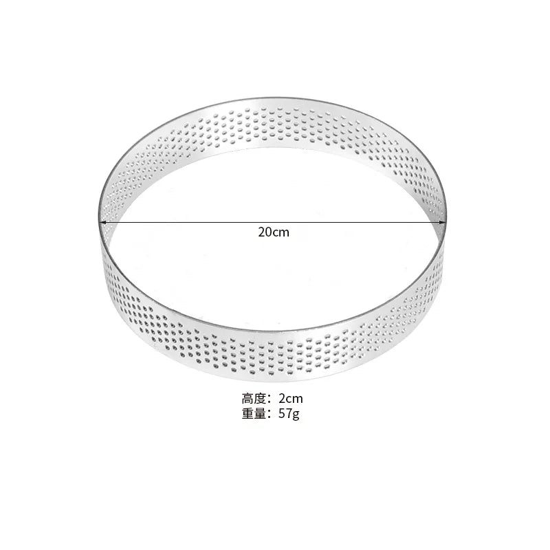 Stainless Steel Perforated Tart Ring Mold – Round Pastry & Mousse Cake Circle