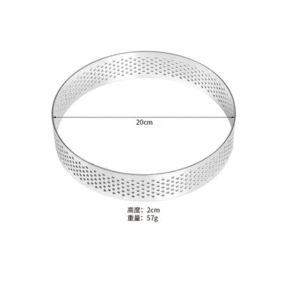 Stainless Steel Perforated Tart Ring Mold – Round Pastry & Mousse Cake Circle