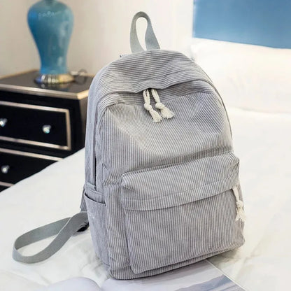 Personalized Kids Corduroy Backpack – Embroidered Name School Bag