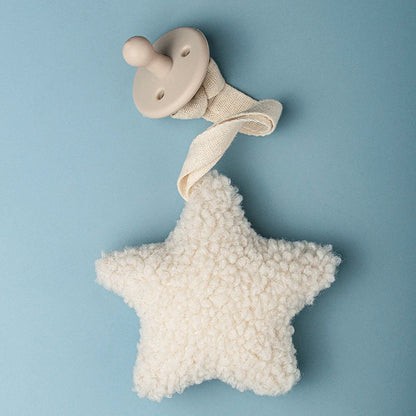 Baby Pacifier Clip – Sherpa Star & Moon Soother Holder