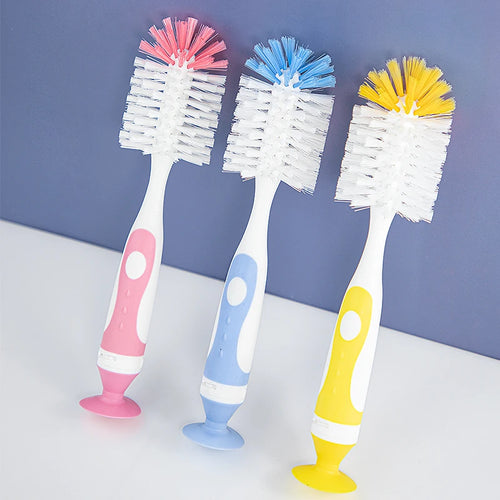 Baby Bottle Cleaning Brush Set – 2-in-1 Nylon with Suction Stand