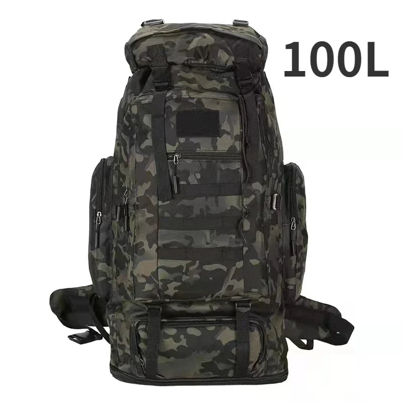 Large Tactical Mountaineering Backpack 80L/100L MOLLE Hiking Bag