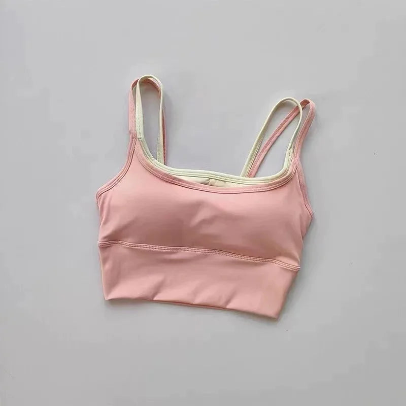 Women's Padded Sports Bra with Double Straps for Yoga & Gym