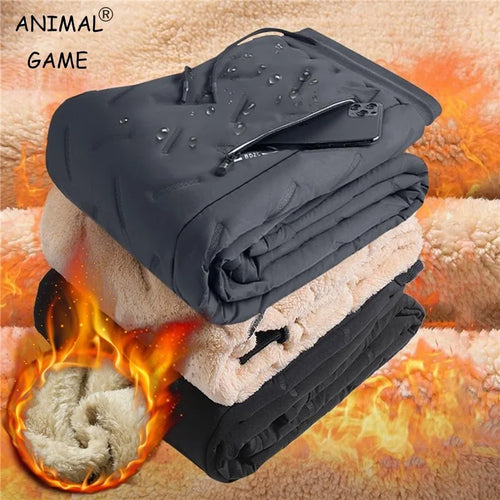 Fleece-Lined Thermal Sweatpants for Men – Waterproof Winter Joggers